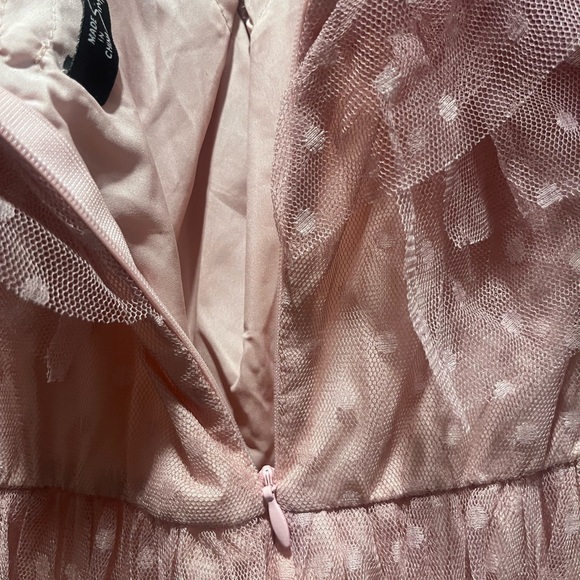 Simple Pink Ruffled Wedding Dress - Picture 5 of 10